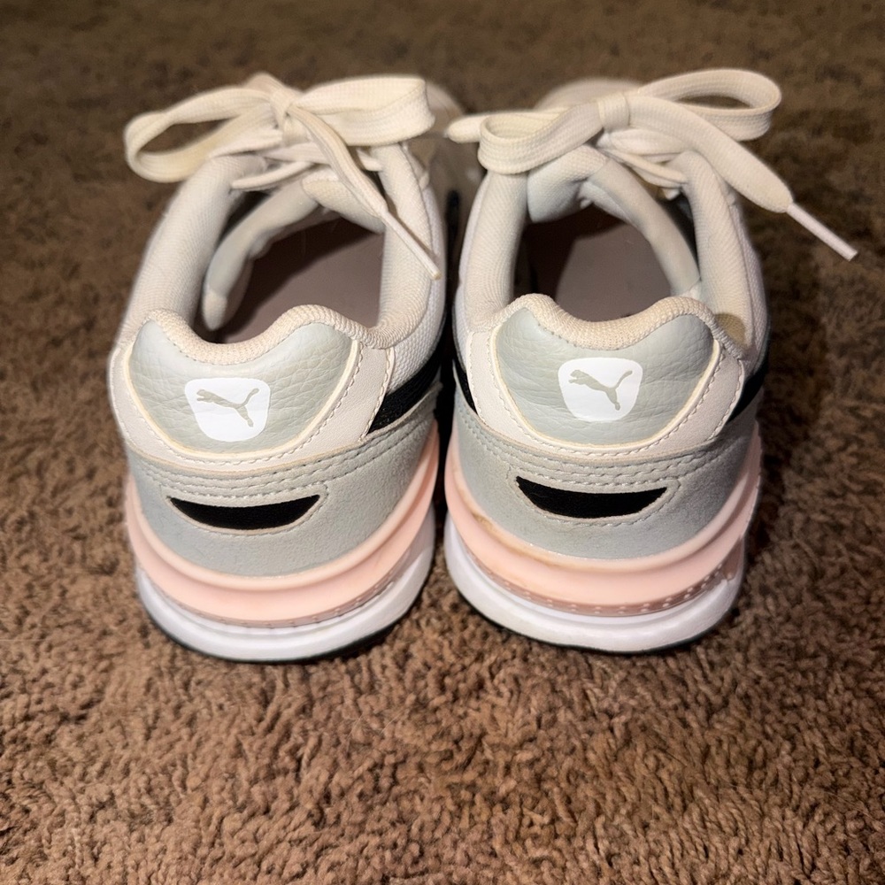 Puma Women’s White Sneakers with Black Formstrip and Pink Accents - Picture 2 of 7